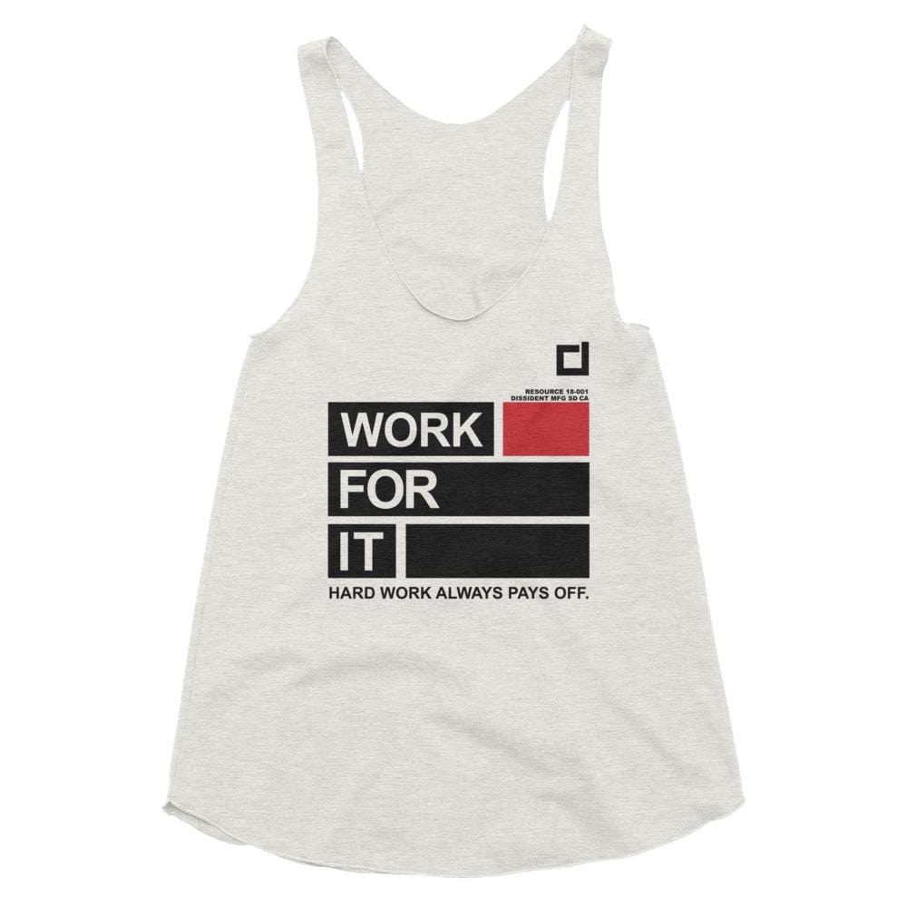 Work For It Tri-Blend Racerback Tank Black