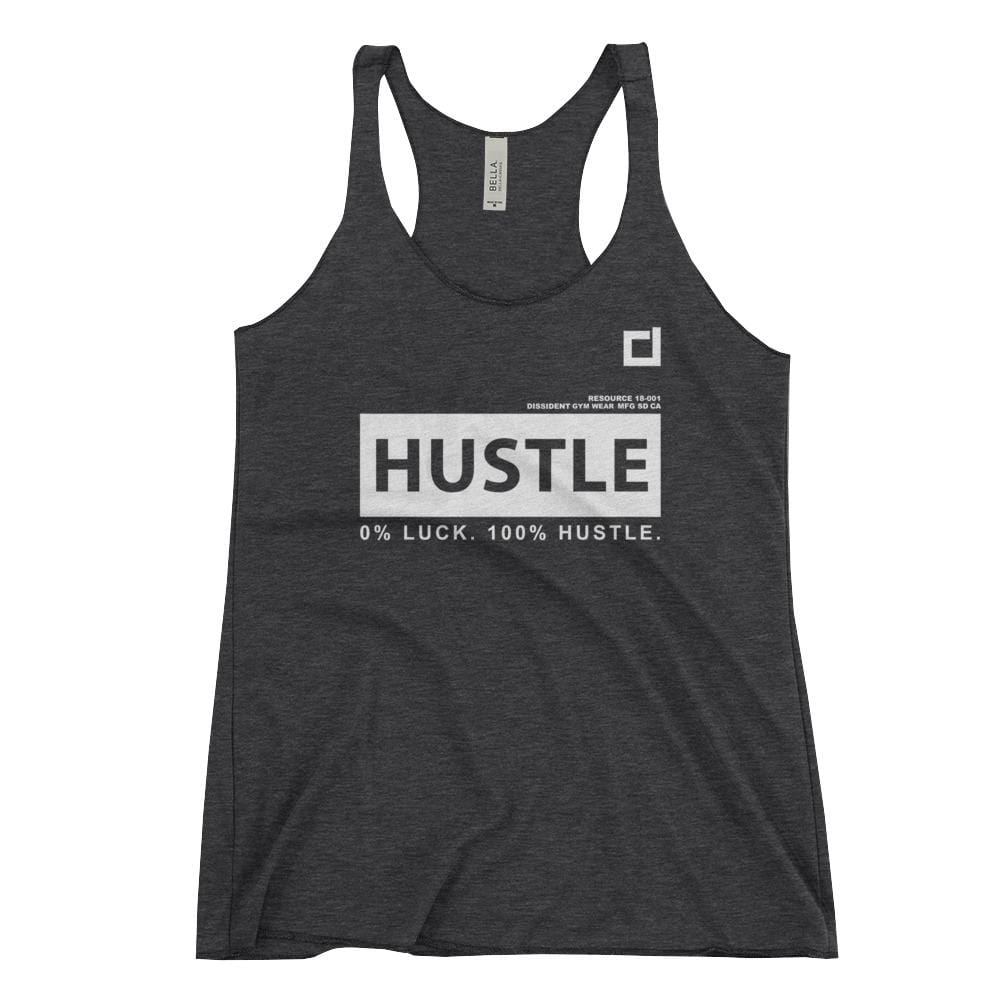 Hustle  Racerback Ladies Tank Black